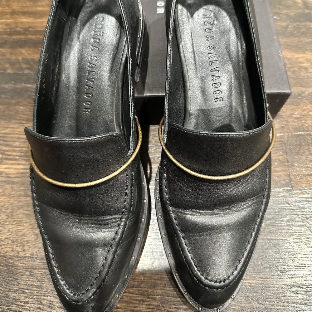 Freda Salvador Light Loafer with Brass Halo